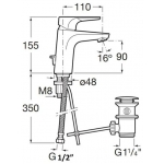 Roca Atlas A5A3090C0N 面盆龍頭（連拉杆去水）：流量限制器、冷啟動技術、省水節能
